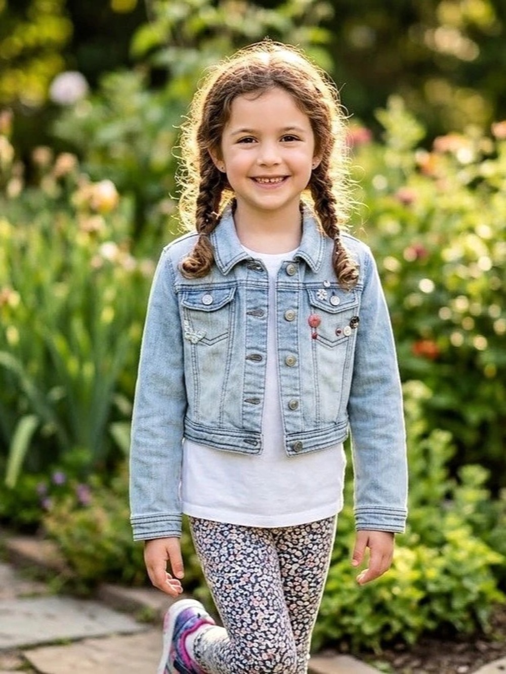 Annie O Girls Denim Jacket Size Small (7-8)